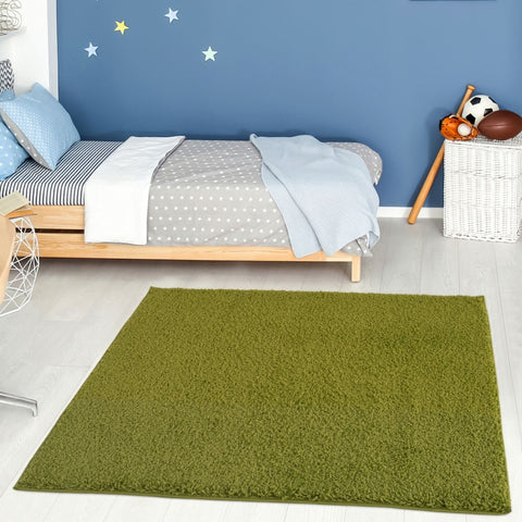 Tapis vert uni doux