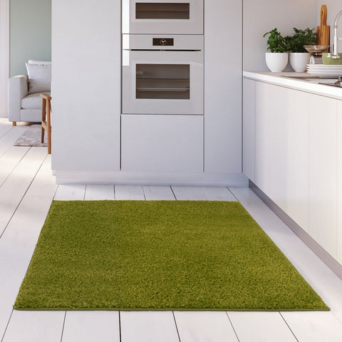 Tapis vert uni doux