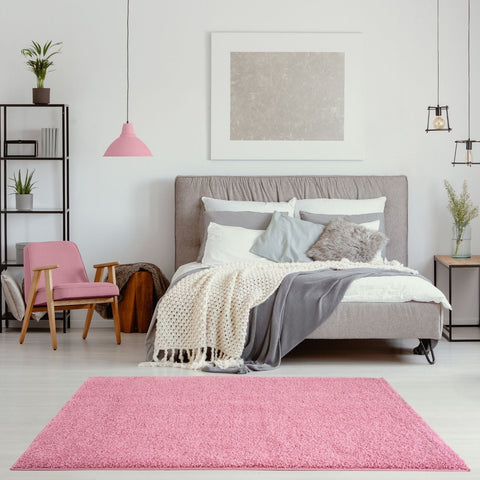 Tapis rose uni Myshaggy