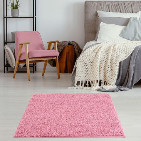 Tapis rose uni Myshaggy
