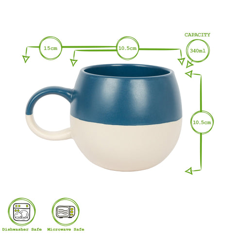 340 ml Becher aus Steingut in der Farbe Orange (Blockform)
