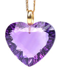 Necklace with pendant - 18 kt. Yellow gold Amethyst