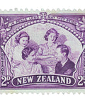 New Zealand 1946 Royal Family 2 d - New Zealand Penny Stamp
