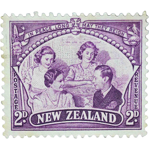 New Zealand 1946 Royal Family 2 d - New Zealand Penny Stamp