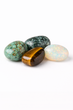 New Beginnings & Personal Growth Crystal Set – African Turquoise, Moss Agate, Tiger’s Eye & Opal