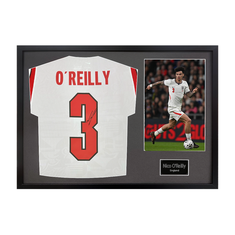 Nico O'Reilly Signed England Classic Frame