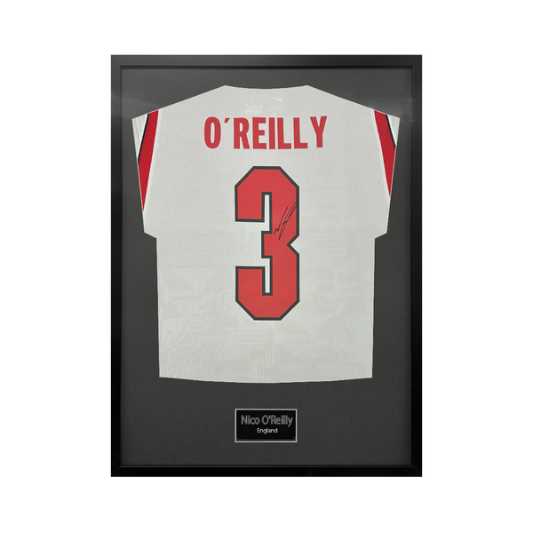 Nico O'Reilly Signed England Standard Frame
