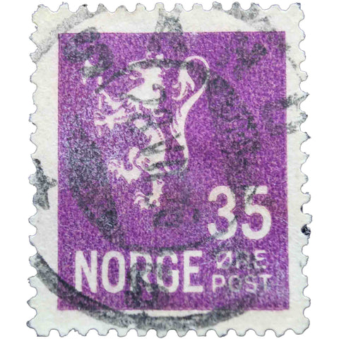 Norway 1941 35 Norwegian Ore Used Postage Stamp Lion type II