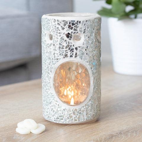 Pillar Crackle Glass Wax Burner