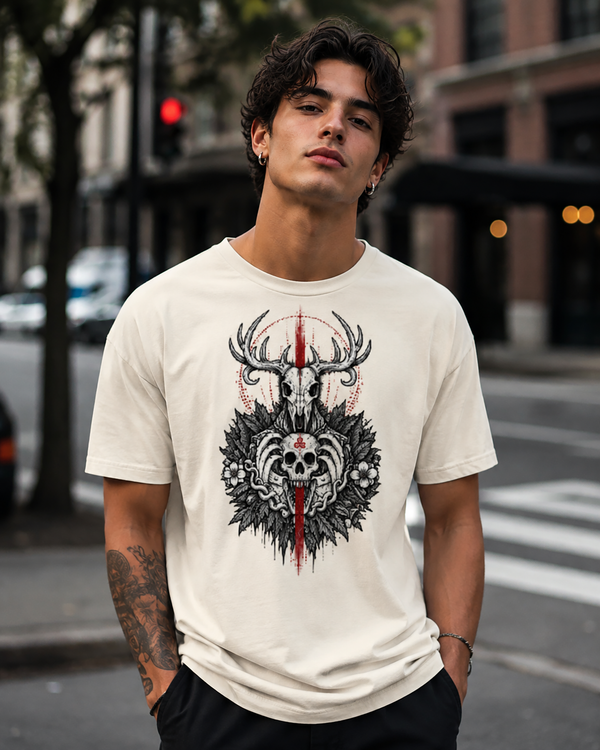 Occult Deer Skull Gothic Totem t-shirt