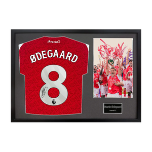 Martin Ødegaard Signed Arsenal Champions Shirt Classic Frame (ACG Cert)