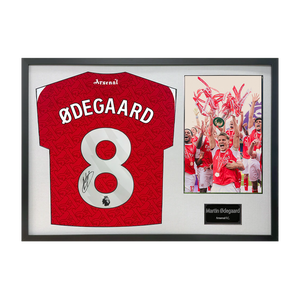 Martin Ødegaard Signed Arsenal Champions Shirt Classic Frame (ACG Cert)