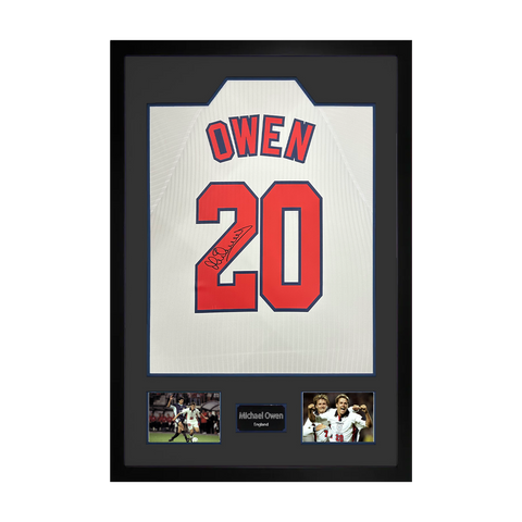 Michael Owen Signed England 98' Shirt Premium Frame