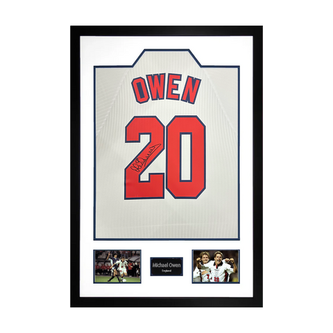 Michael Owen Signed England 98' Shirt Premium Frame