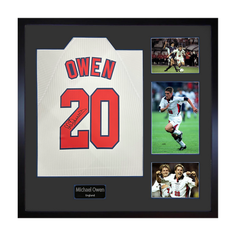 Michael Owen Signed England 98' Shirt Elite Frame