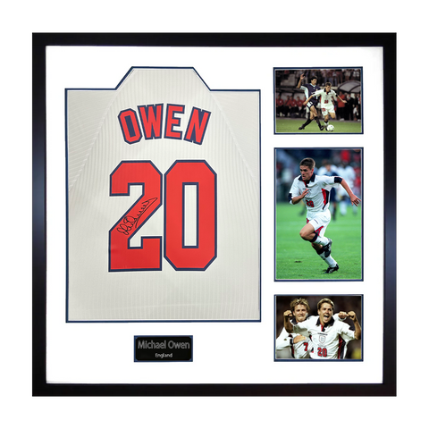 Michael Owen Signed England 98' Shirt Elite Frame