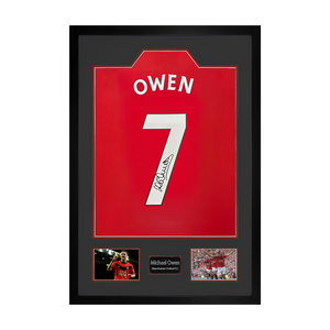 Michael Owen Signed Manchester United Shirt Premium Frame
