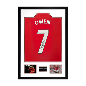 Michael Owen Signed Manchester United Shirt Premium Frame