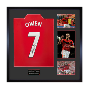 Michael Owen Signed Manchester United Shirt Elite Frame