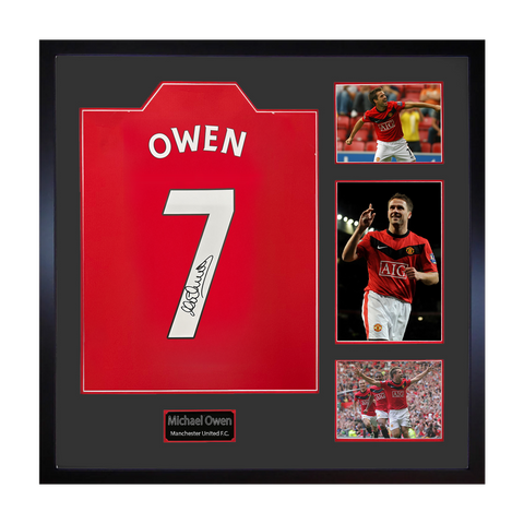 Michael Owen Signed Manchester United Shirt Elite Frame
