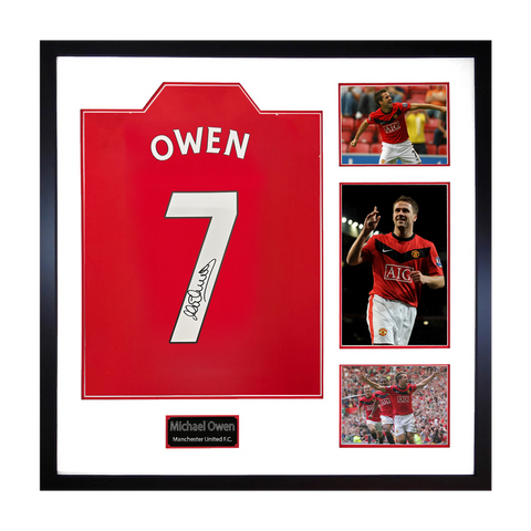 Michael Owen Signed Manchester United Shirt Elite Frame