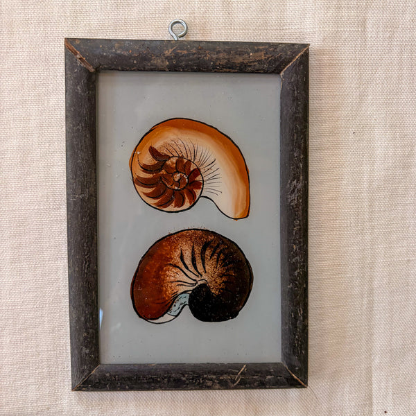 PEAR OF SHELLS Indian glass painting