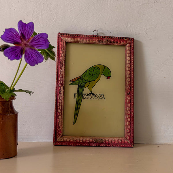 PARROT Indian glass painting