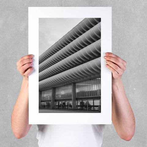 Preston Bus Station Risograph Print | A3 Black & White Brutalist Architecture Poster