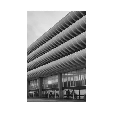 Preston Bus Station Risograph Print | A3 Black & White Brutalist Architecture Poster