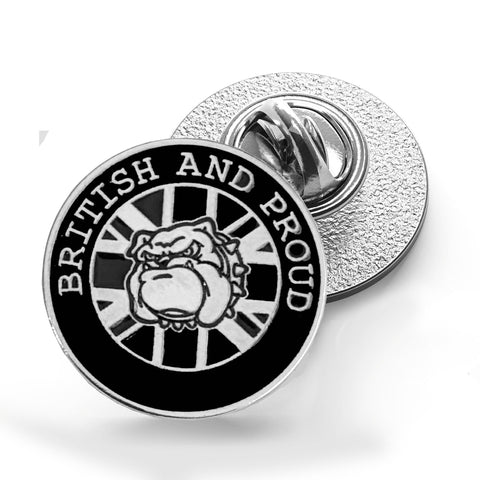 British And Proud Bulldog Pin Badge