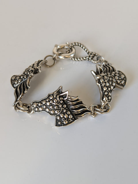 Silver Steed Dappled Silver  Horse Bracelet