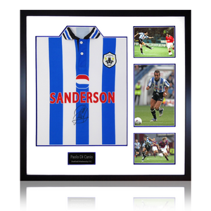 Paolo Di Canio Signed Sheffield Wednesday 1998 Home Shirt Elite Frame