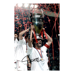 Paolo Maldini Signed AC Milan 12x8 Image