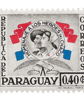 Paraguay Stamp 1957 0.4 Guaraní Chaco warrior and nurse Heroes of the Chaco War