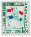 Paraguay Stamp 1957 50 Guaraní Soldier and Flag Heroes of the Chaco War