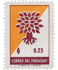 Paraguay Stamp 1961 0.25 Guaraní Uprooted Oak Emblem World Refugee Year