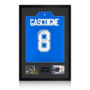Paul Gascoigne Signed Rangers Shirt Premium Frame