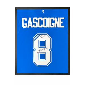 Paul Gascoigne Signed Rangers Shirt Compact Frame