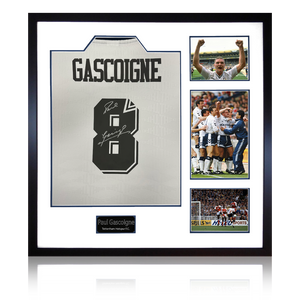 Paul Gascoigne Signed Tottenham Hotspur Shirt Elite Frame
