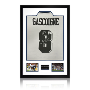 Paul Gascoigne Signed Tottenham Hotspur Shirt Premium Frame