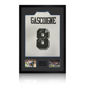 Paul Gascoigne Signed Tottenham Hotspur Shirt Premium Frame
