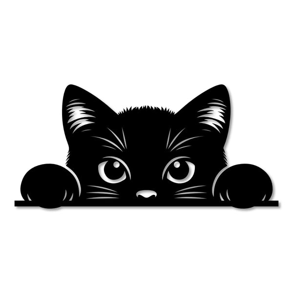 Peeking Cat Wall Art - 30cm