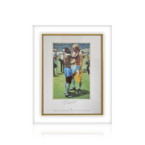 Pele Signed England v Brazil Mount