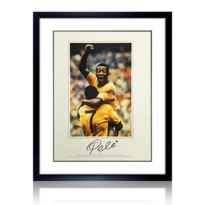 Pele Signed 'Iconic' Brazil Image Deluxe Mount Frame