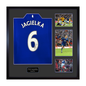 Phil Jagielka Signed Everton Shirt Elite Frame