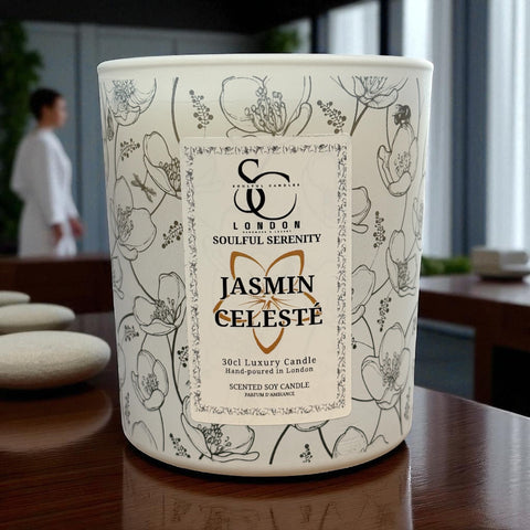 Jasmin Céleste – Luxury Jasmine & Amber Soy Candle (30cl)