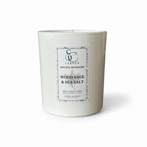 Wood Sage & Sea Salt – Luxury Soy Candle (30cl) Classic Look