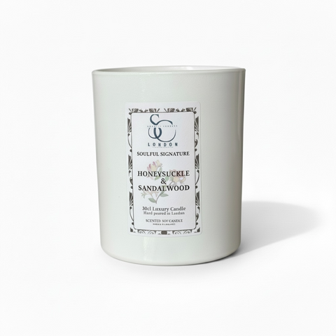 Honeysuckle & Sandalwood – Luxury Soy Candle (30cl) Classic Look