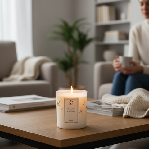 Honeysuckle & Sandalwood – Luxury Soy Candle (30cl)