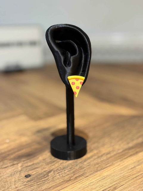Pepperoni Pizza Stud Earrings | 3D Printed Food Earrings | Fun Gift